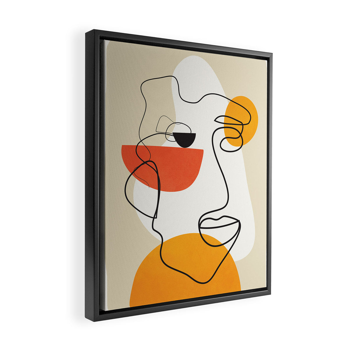 Abstract Face Line Design 03 Framed Canvas Print Gallery Image 2