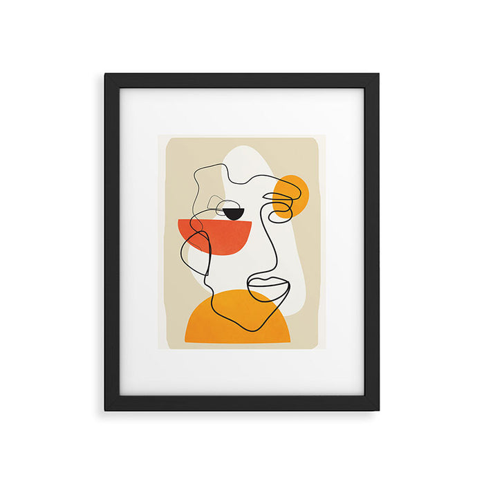 Abstract Face Line Design 03 Framed Art Print Gallery Image 1