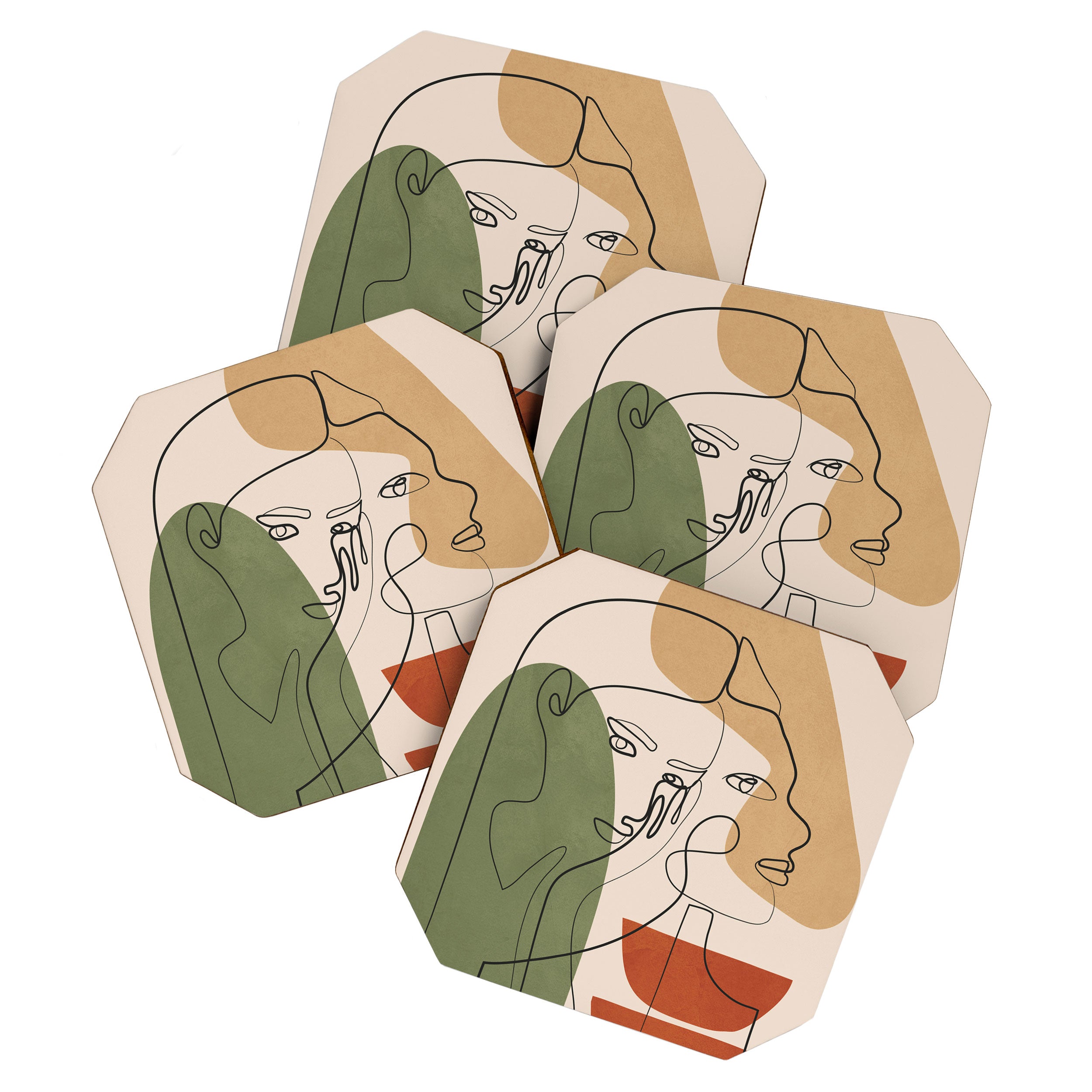 Abstract Faces 2  Coaster Gallery Image 1
