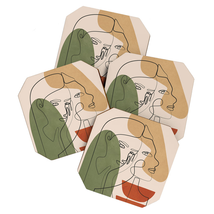Abstract Faces 2  Coaster Gallery Image 1