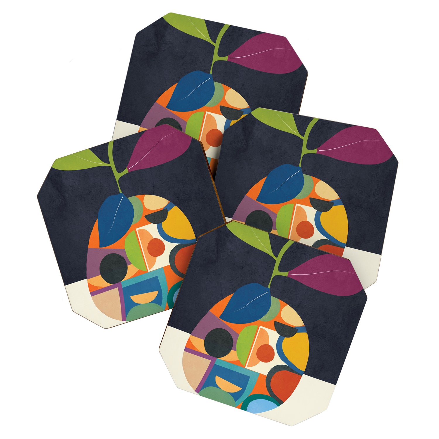 Abstract fruit shapes 01 Coaster Gallery Image 1