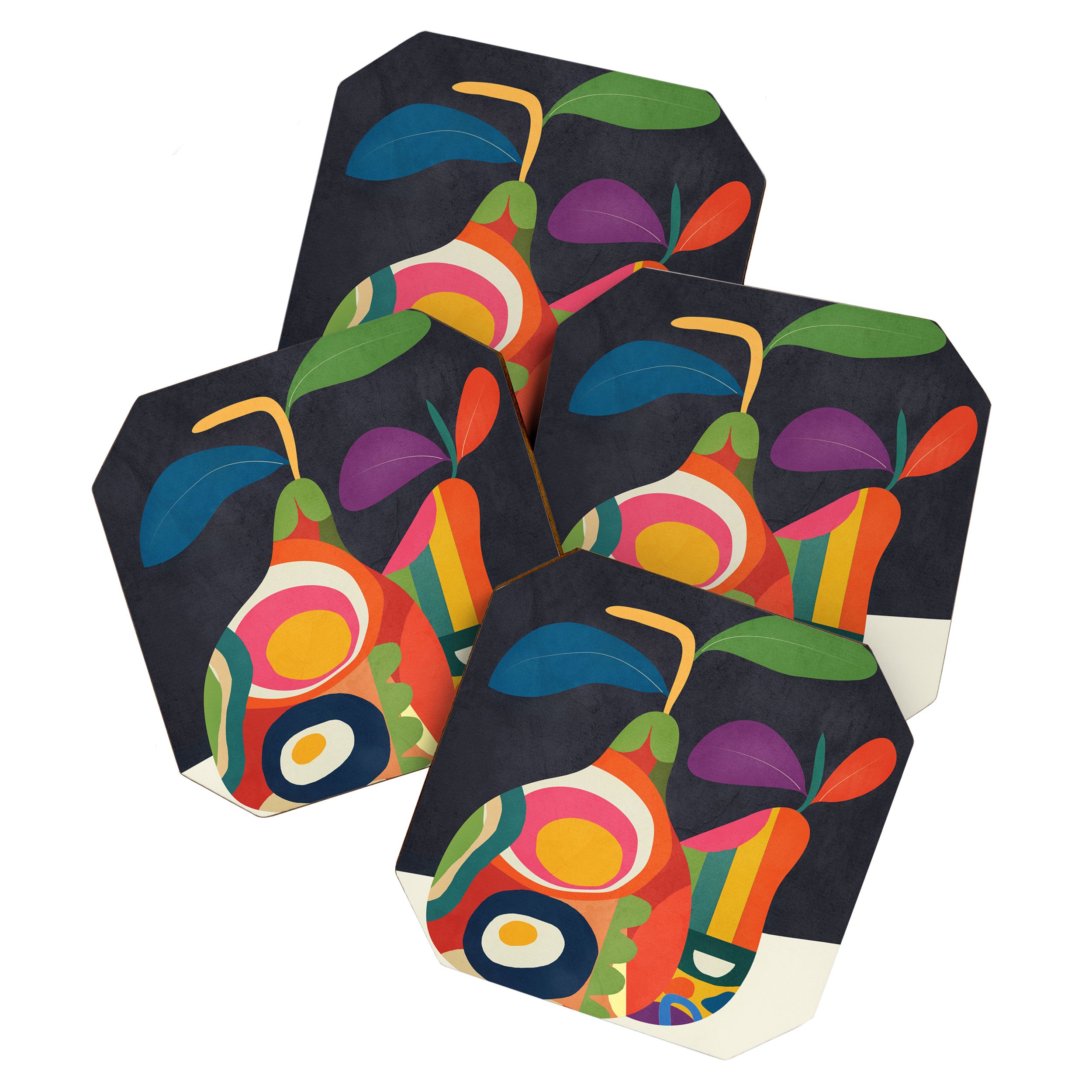 Abstract fruit shapes 02 Coaster Gallery Image 1