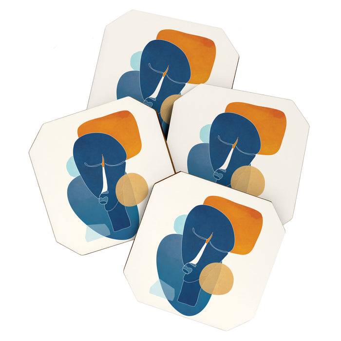 Abstract Mask Design 2 Coaster Gallery Image 1