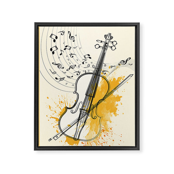 Abstract Minimal Musical Instrument 3 Framed Canvas Print Gallery Image 1