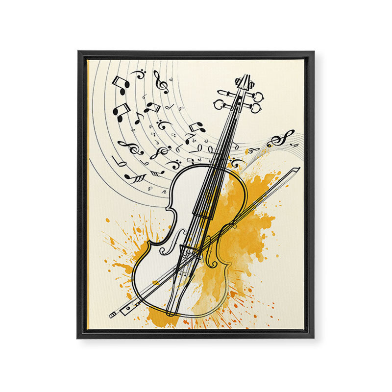 Abstract Minimal Musical Instrument 3 Framed Canvas Print Gallery Image 6