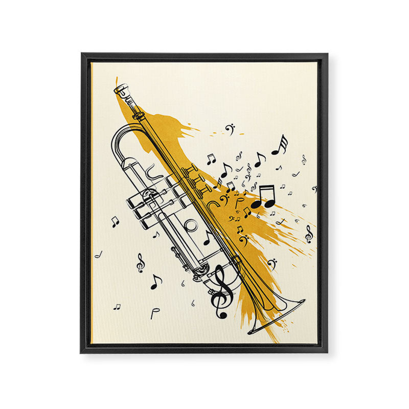 Abstract Minimal Musical Instrument 4 Framed Canvas Print Gallery Image 6