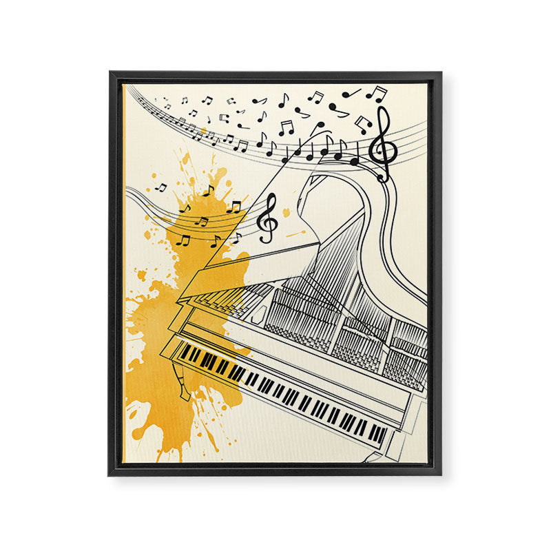 Abstract Minimal Musical Instrument 5 Framed Canvas Print Gallery Image 6