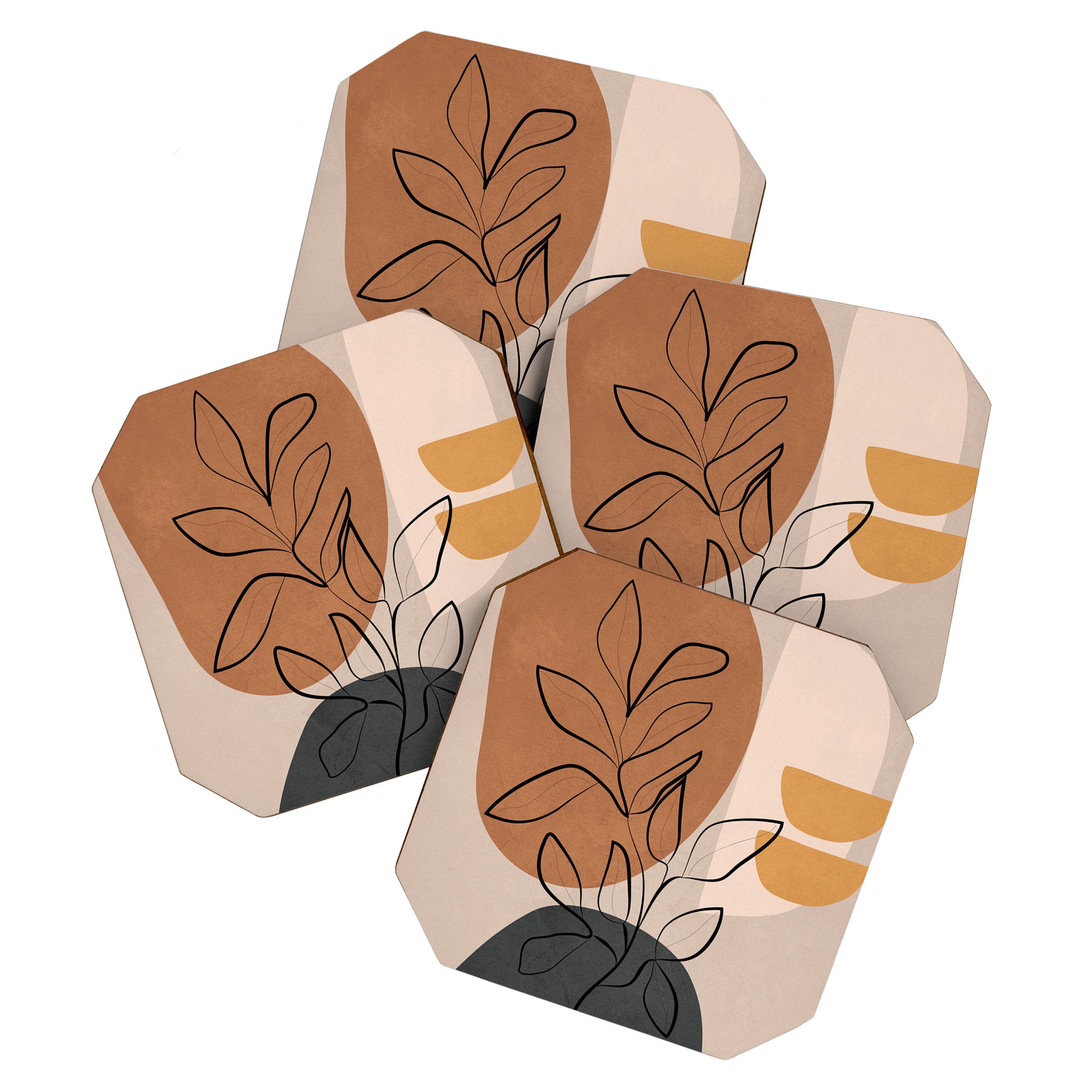 Abstract Minimal Plant 1 Coaster Gallery Image 1