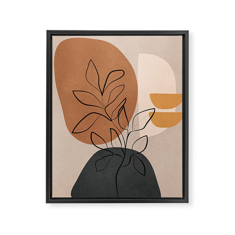 Abstract Minimal Plant 1 Framed Canvas Print Gallery Image 6