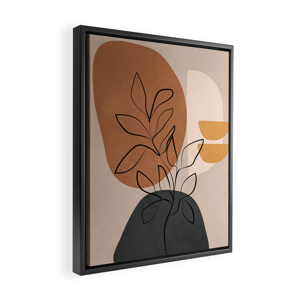 Abstract Minimal Plant 1 Framed Canvas Print Gallery Image 2