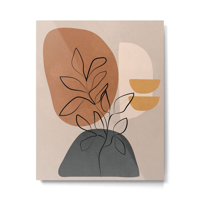 Abstract Minimal Plant 1 Metal Print Gallery Image 1