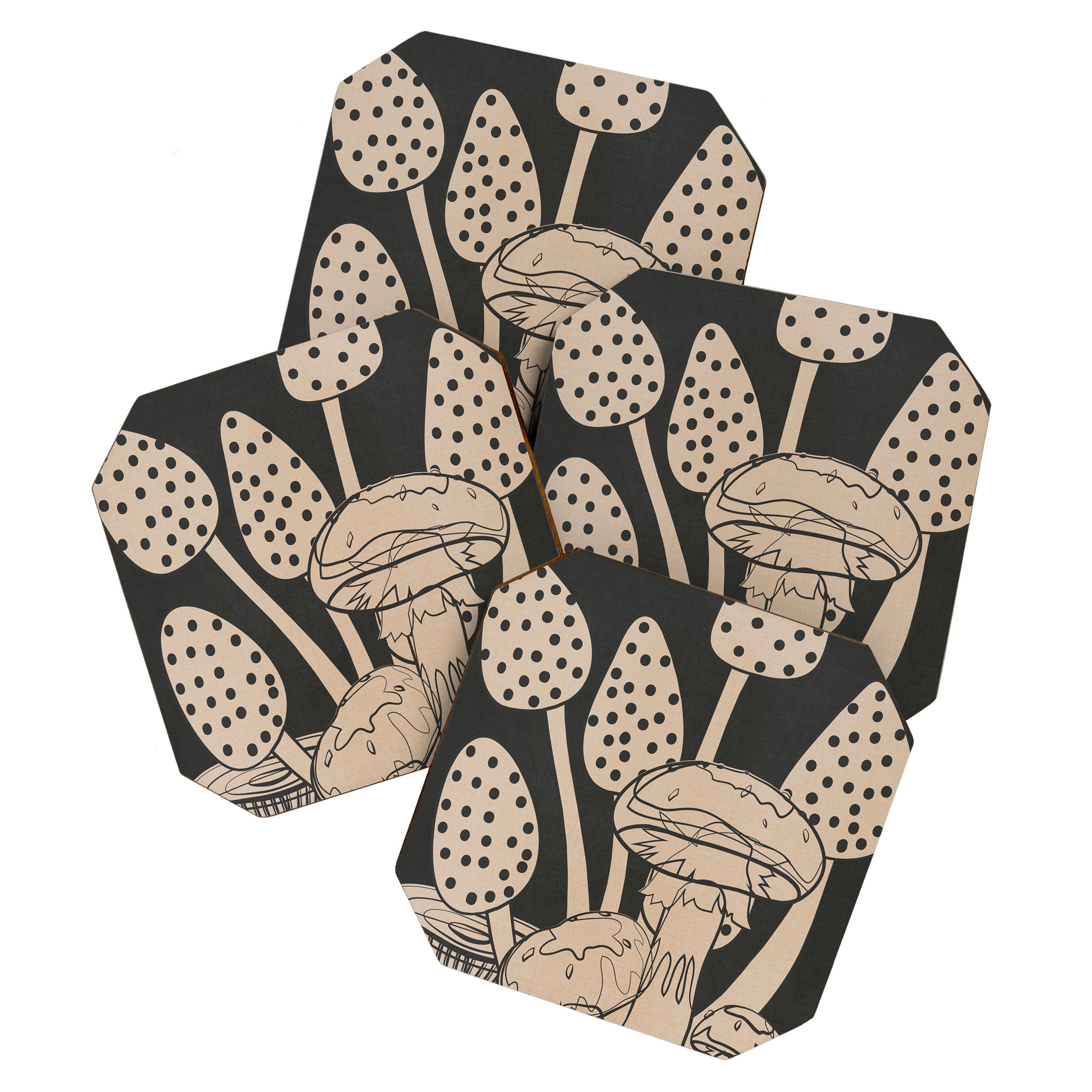 Abstract Mushrooms 1 Coaster Gallery Image 1