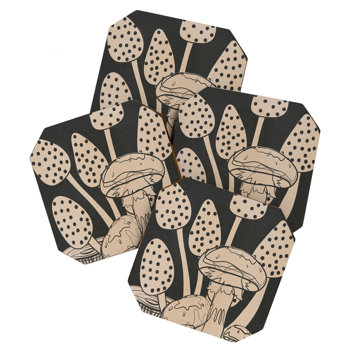 Abstract Mushrooms 1 Coaster Gallery Image 1