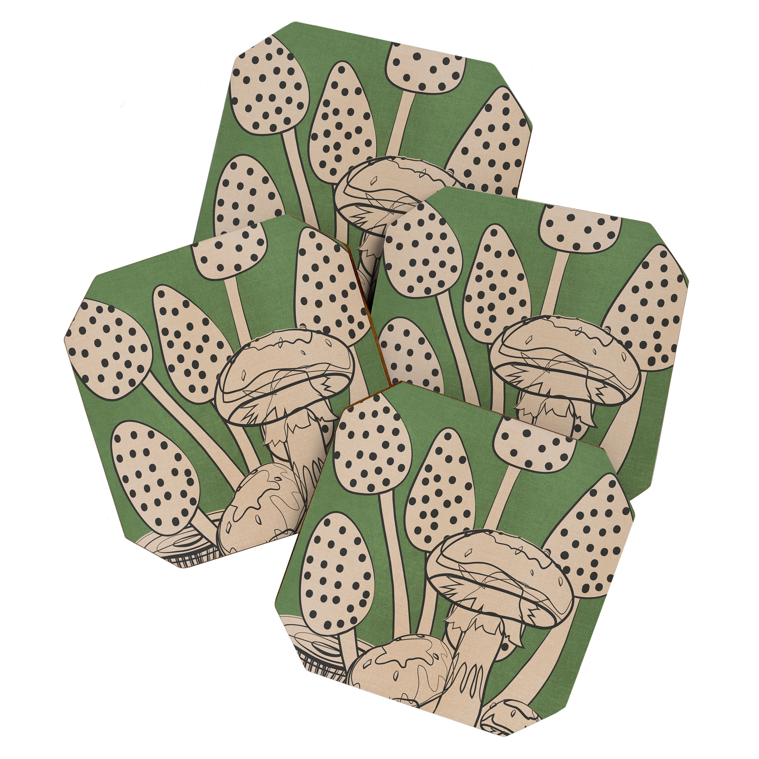Abstract Mushrooms 4 Coaster Gallery Image 1