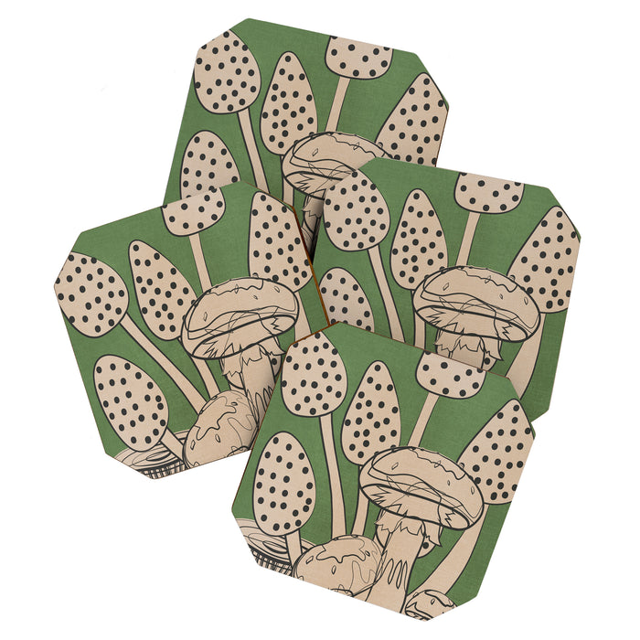Abstract Mushrooms 4 Coaster Gallery Image 1