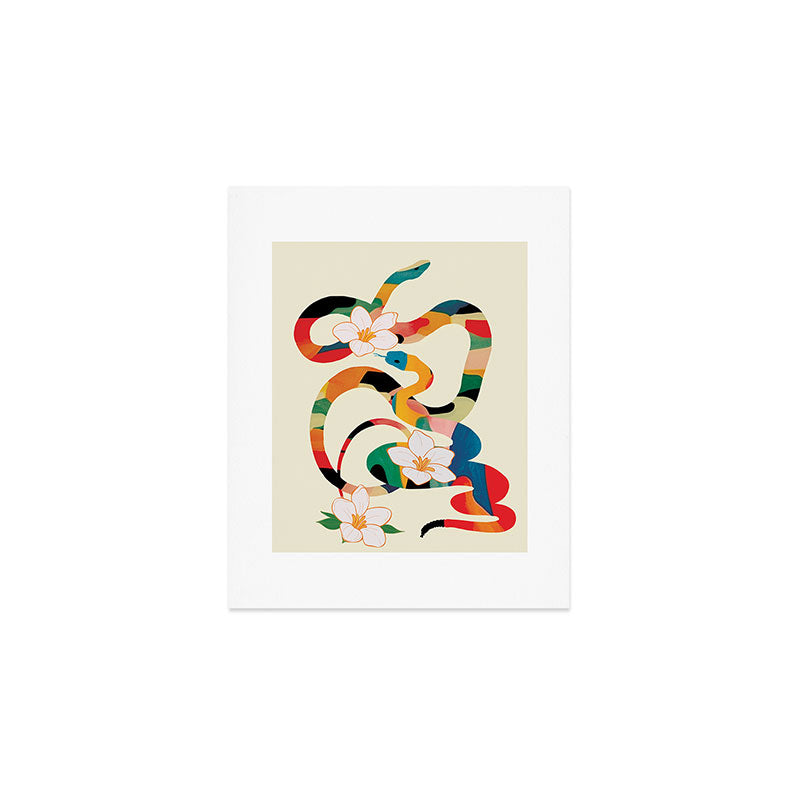 Abstract Snakes in the Flowers 1 Art Print Gallery Image 1