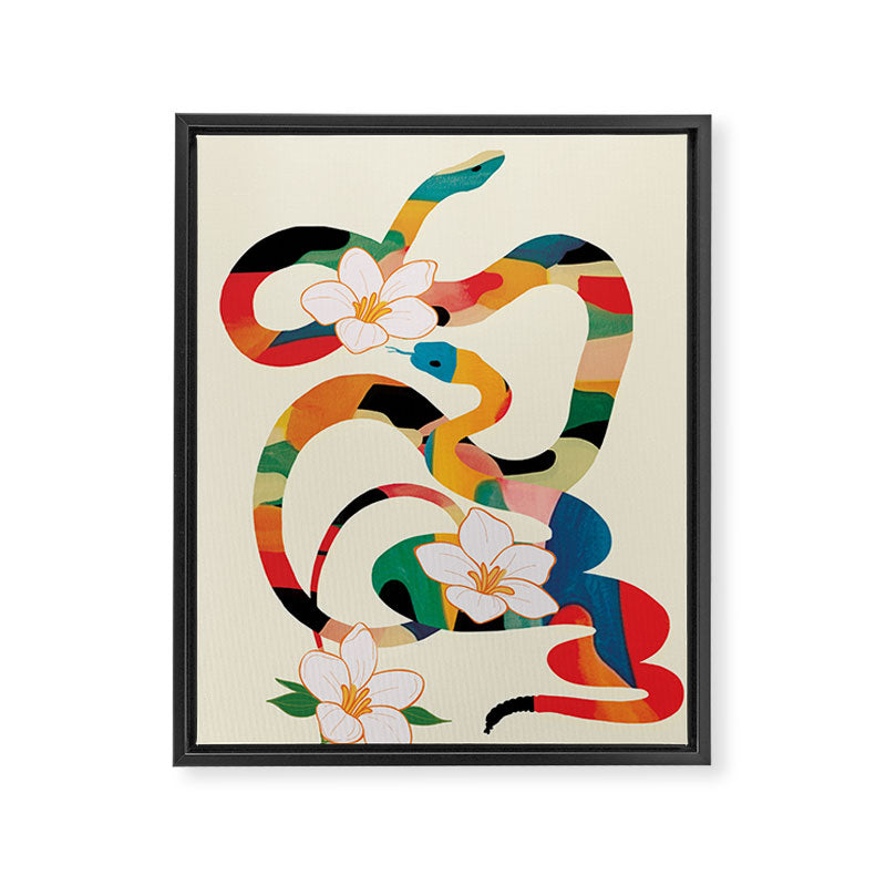 Abstract Snakes in the Flowers 1 Framed Canvas Print Gallery Image 6