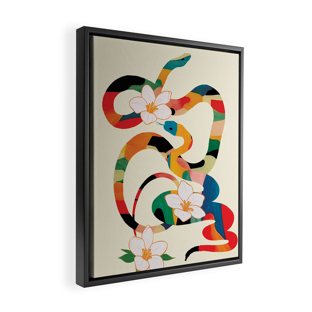 Abstract Snakes in the Flowers 1 Framed Canvas Print Gallery Image 2