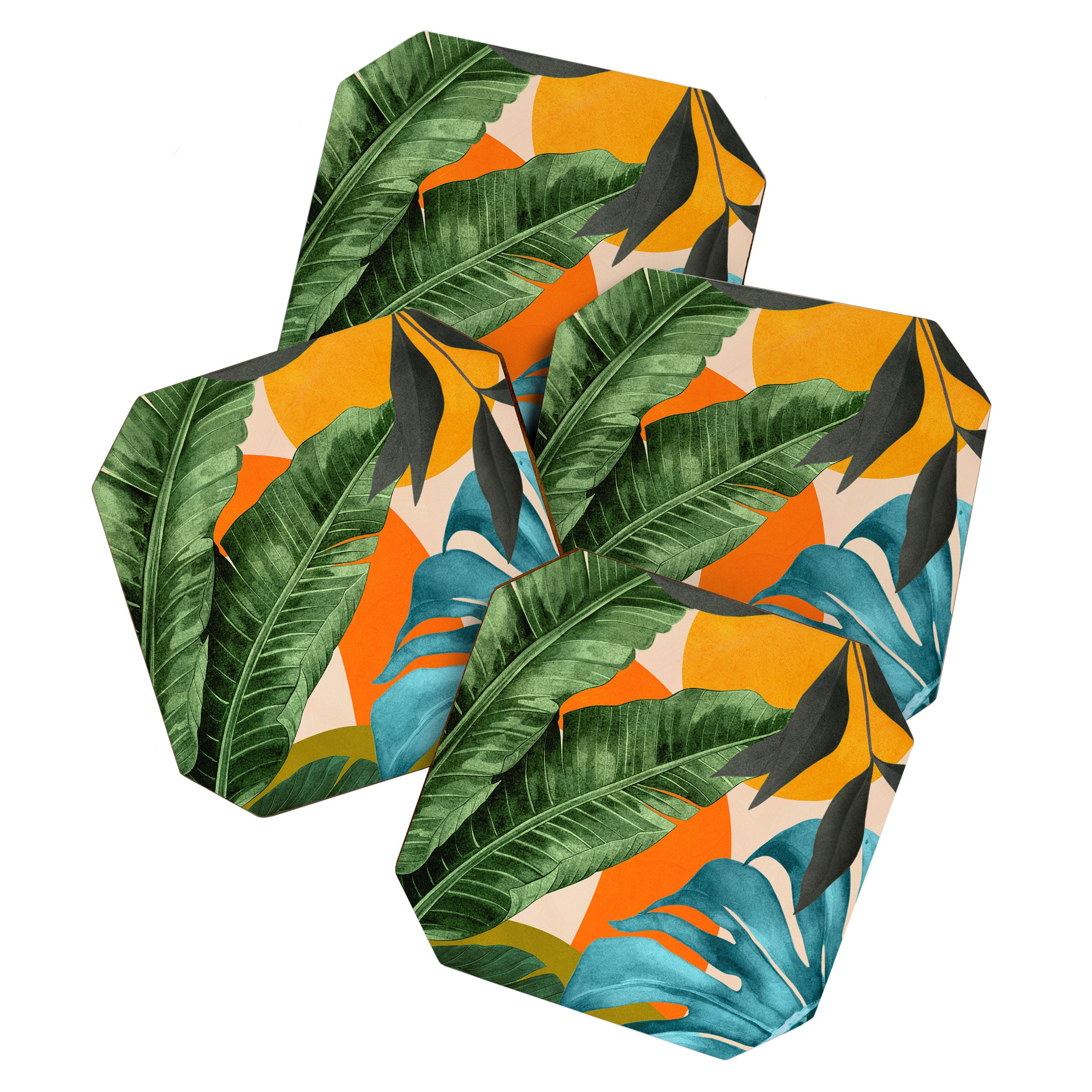 Abstract Tropical Art 15 Coaster Gallery Image 1