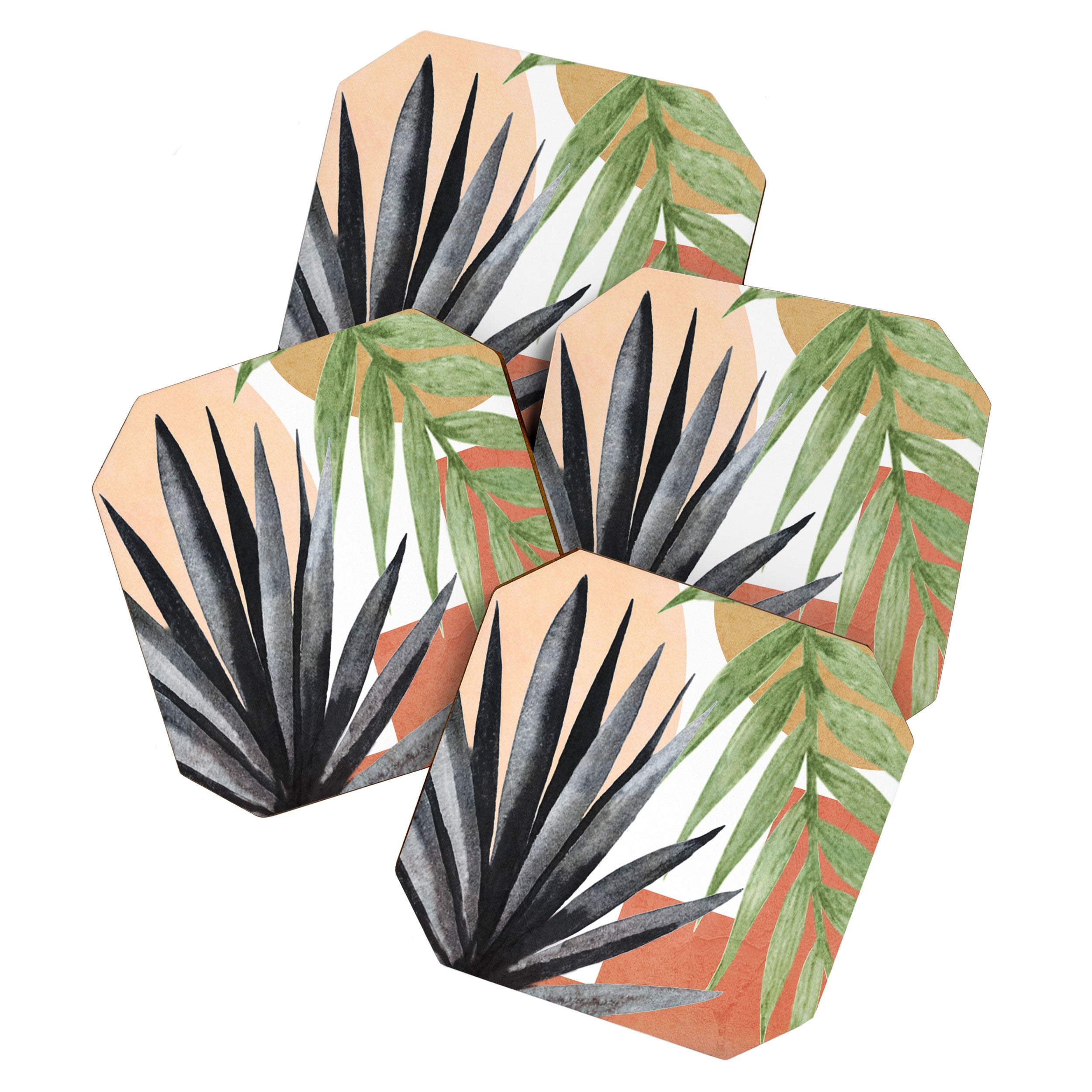 Abstract Tropical Art VII Coaster Gallery Image 1