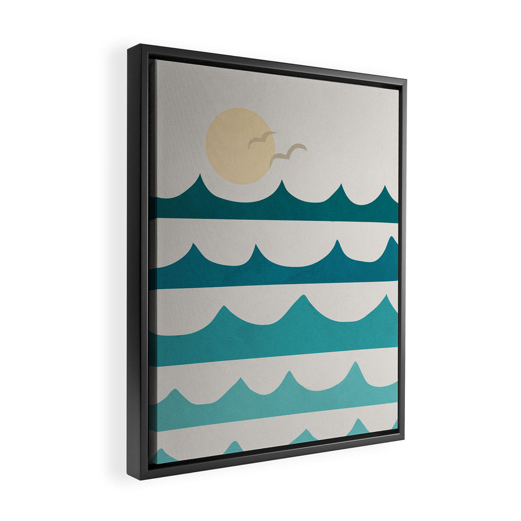 Abstract Waves Framed Canvas Print Gallery Image 2
