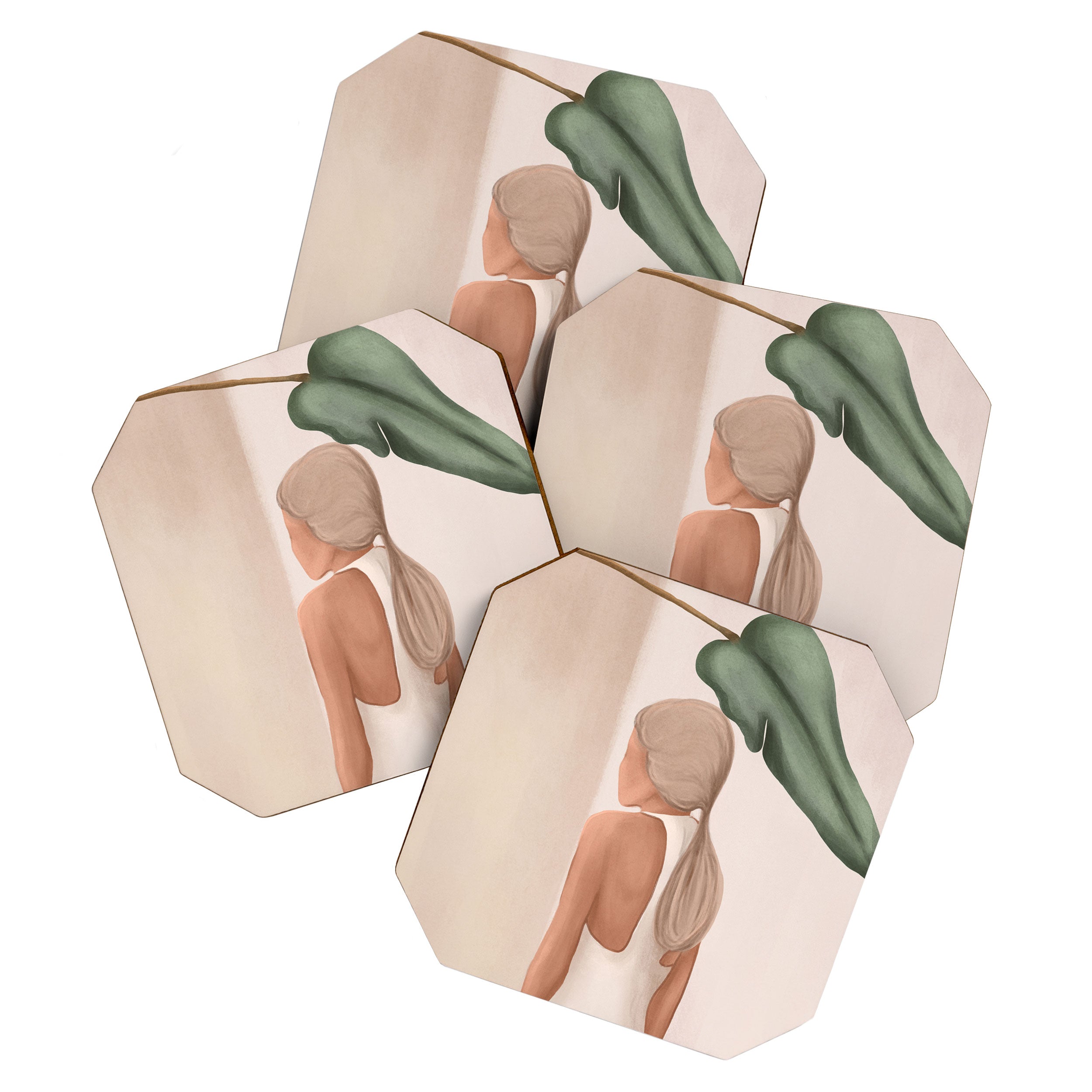 Abstract Woman in a Dress Coaster Gallery Image 1