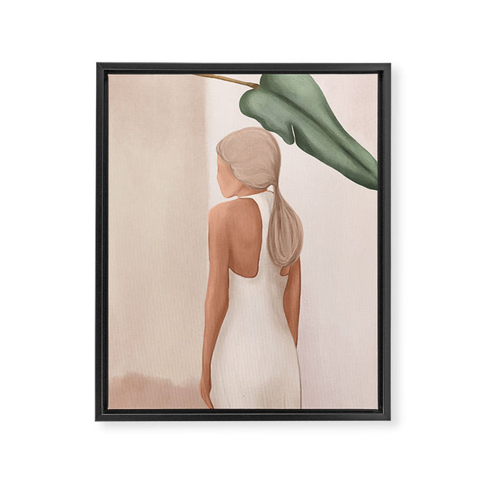 Abstract Woman in a Dress Framed Canvas Print Gallery Image 1