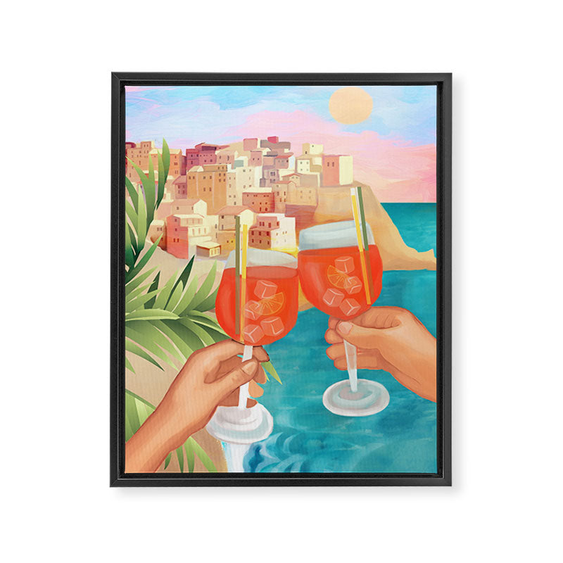 Aperol Sunset Framed Canvas Print Gallery Image 6
