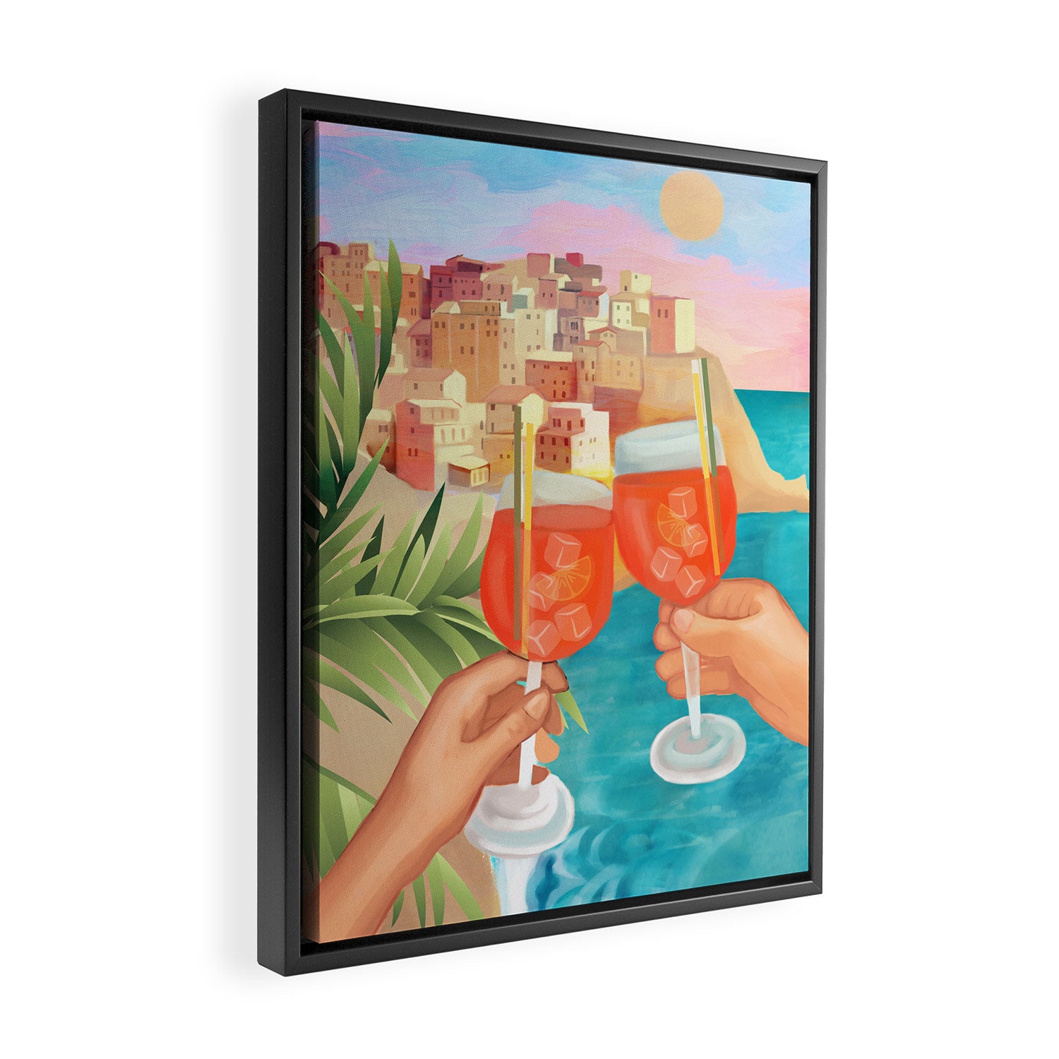 Aperol Sunset Framed Canvas Print Gallery Image 2