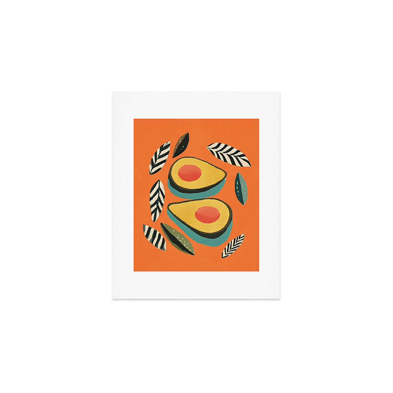 Avocado in Orange Art Print Gallery Image 1