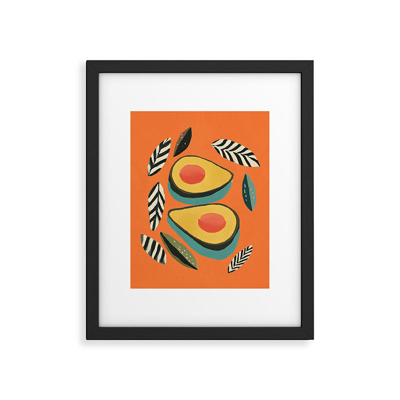 Avocado in Orange Framed Art Print Gallery Image 5