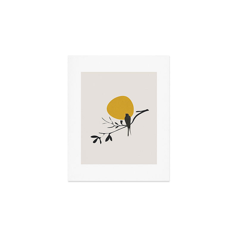 Bird and the Setting Sun Art Print Gallery Image 1