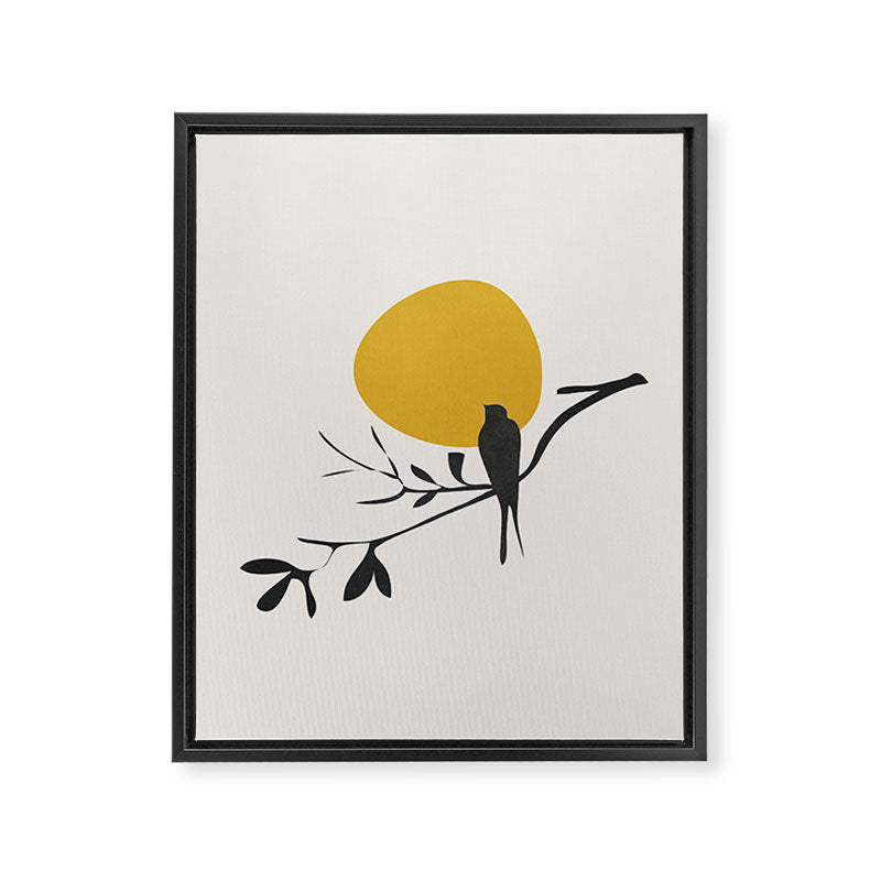 Bird and the Setting Sun Framed Canvas Print Gallery Image 6