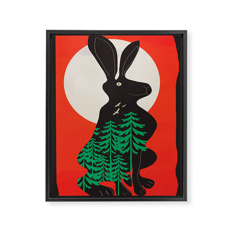 Black Rabbit 3 Framed Canvas Print Gallery Image 8