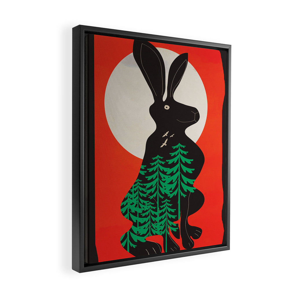 Black Rabbit 3 Framed Canvas Print Gallery Image 2