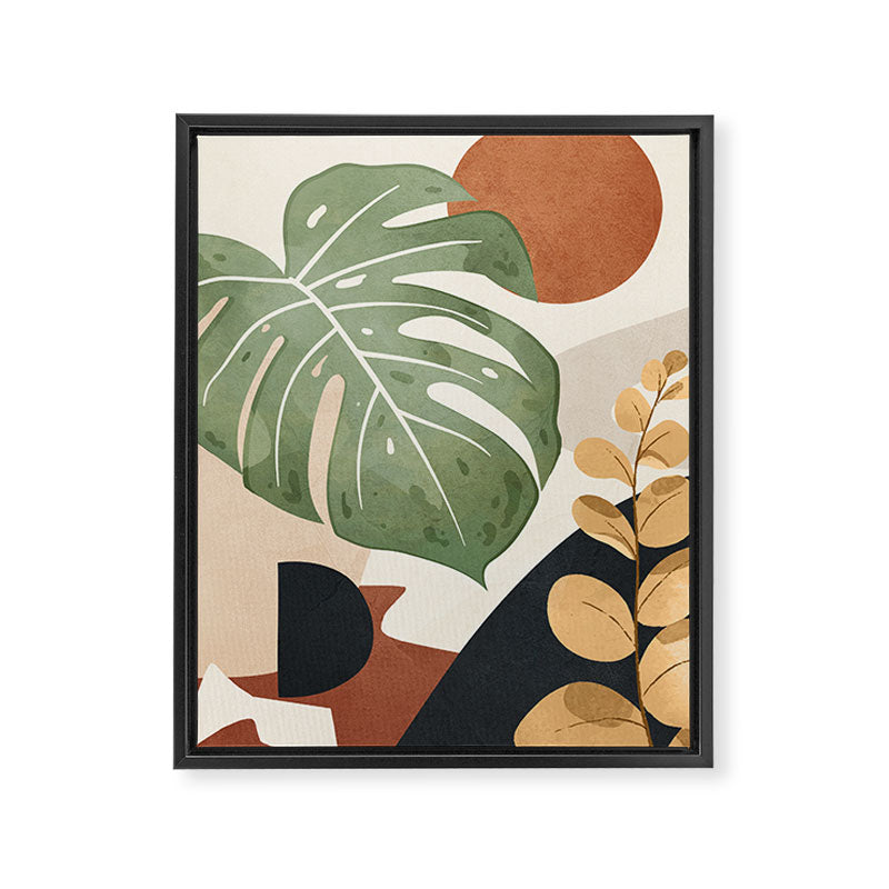 Branches and Leaves in an Abstraction 01 Framed Canvas Print Gallery Image 6