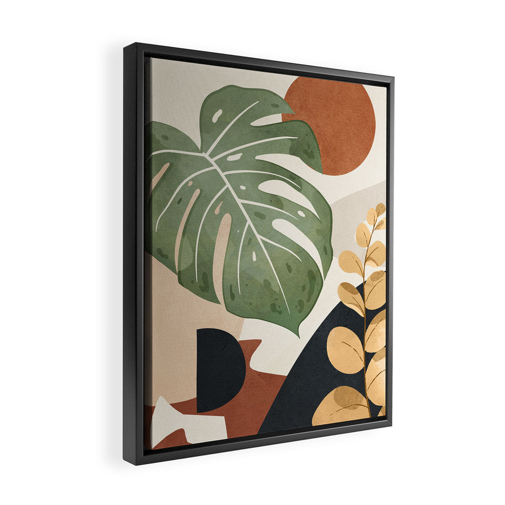 Branches and Leaves in an Abstraction 01 Framed Canvas Print Gallery Image 2