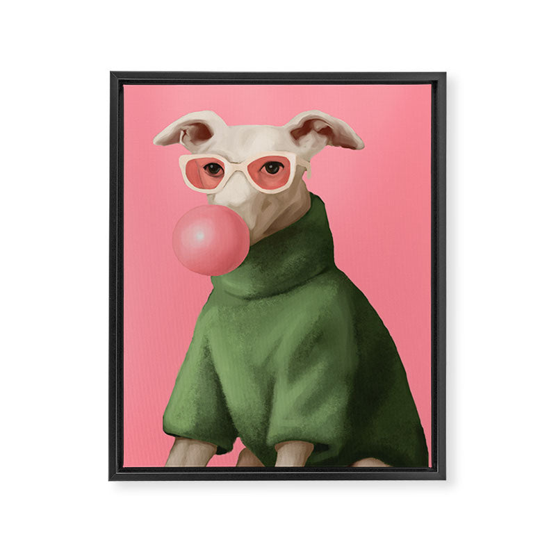 Bubblegum Pup Framed Canvas Print Gallery Image 6