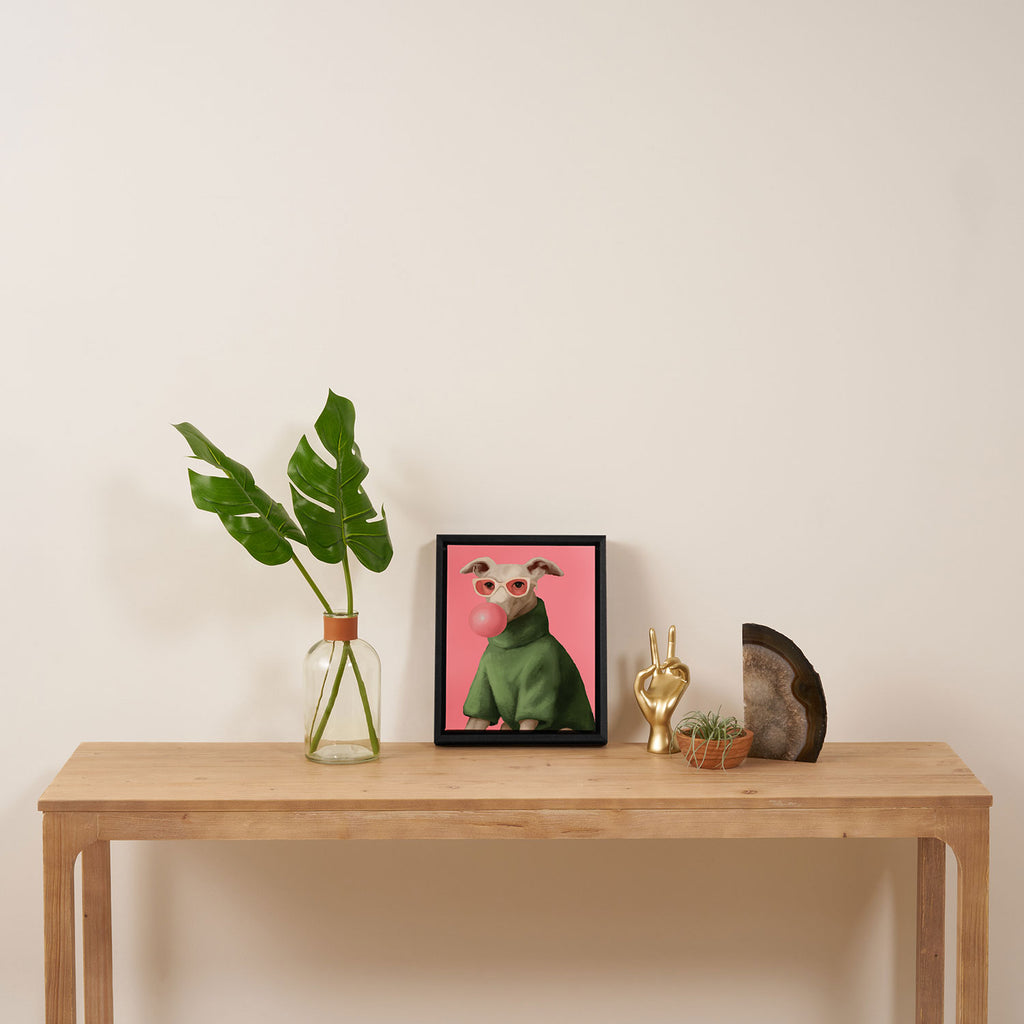 Bubblegum Pup Framed Canvas Print Gallery Image 4