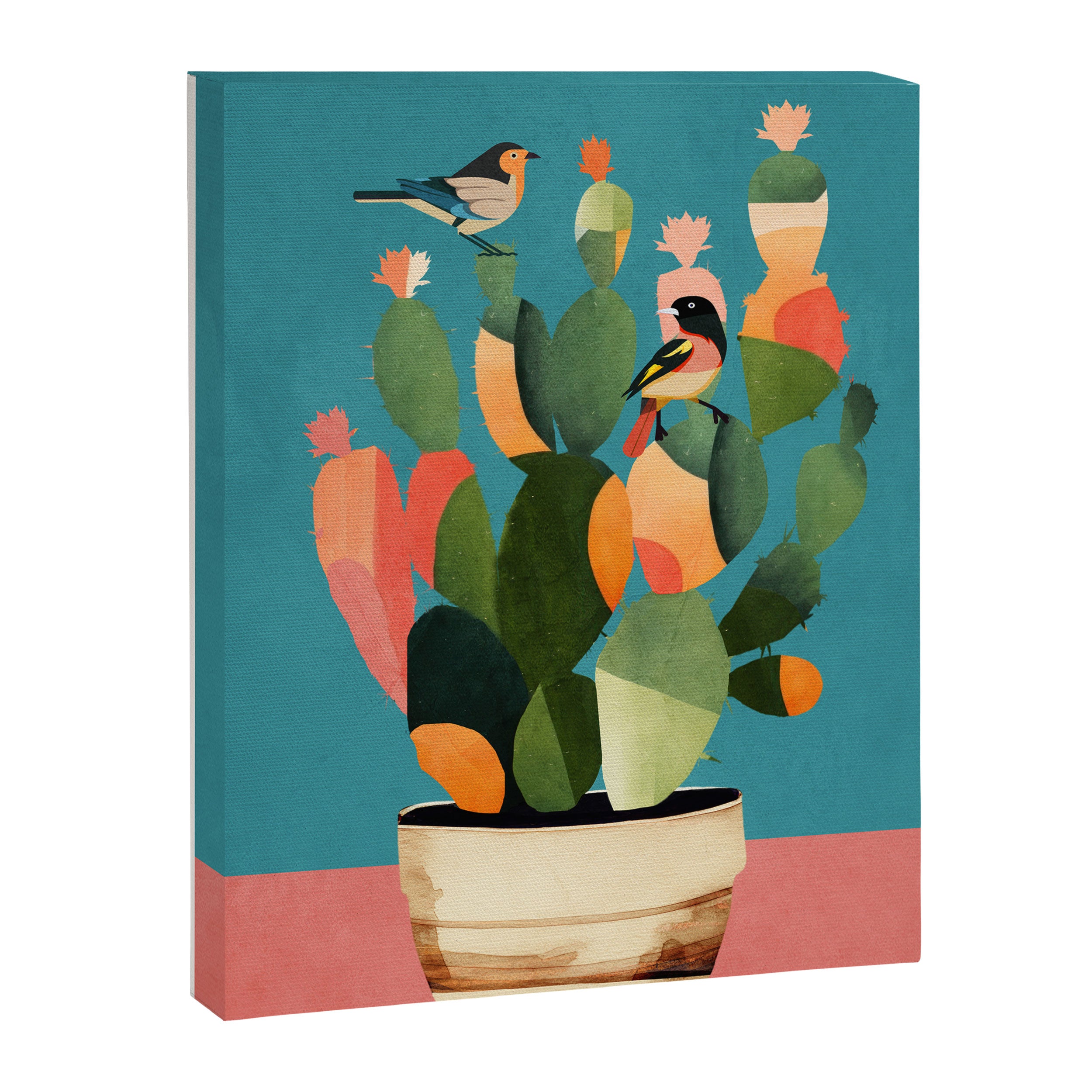 Cactus and  Birds 2 Canvas Print Gallery Image 6