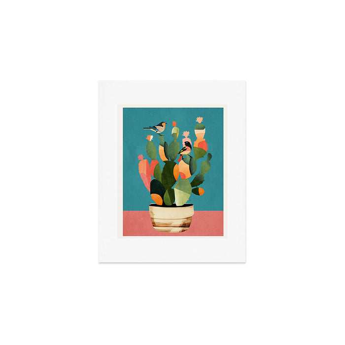 Cactus and  Birds 2 Art Print Gallery Image 1