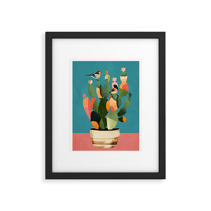 Cactus and  Birds 2 Framed Art Print Gallery Image 1