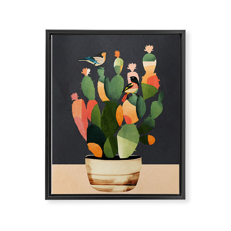 Cactus and Birds 4 Framed Canvas Print Gallery Image 6