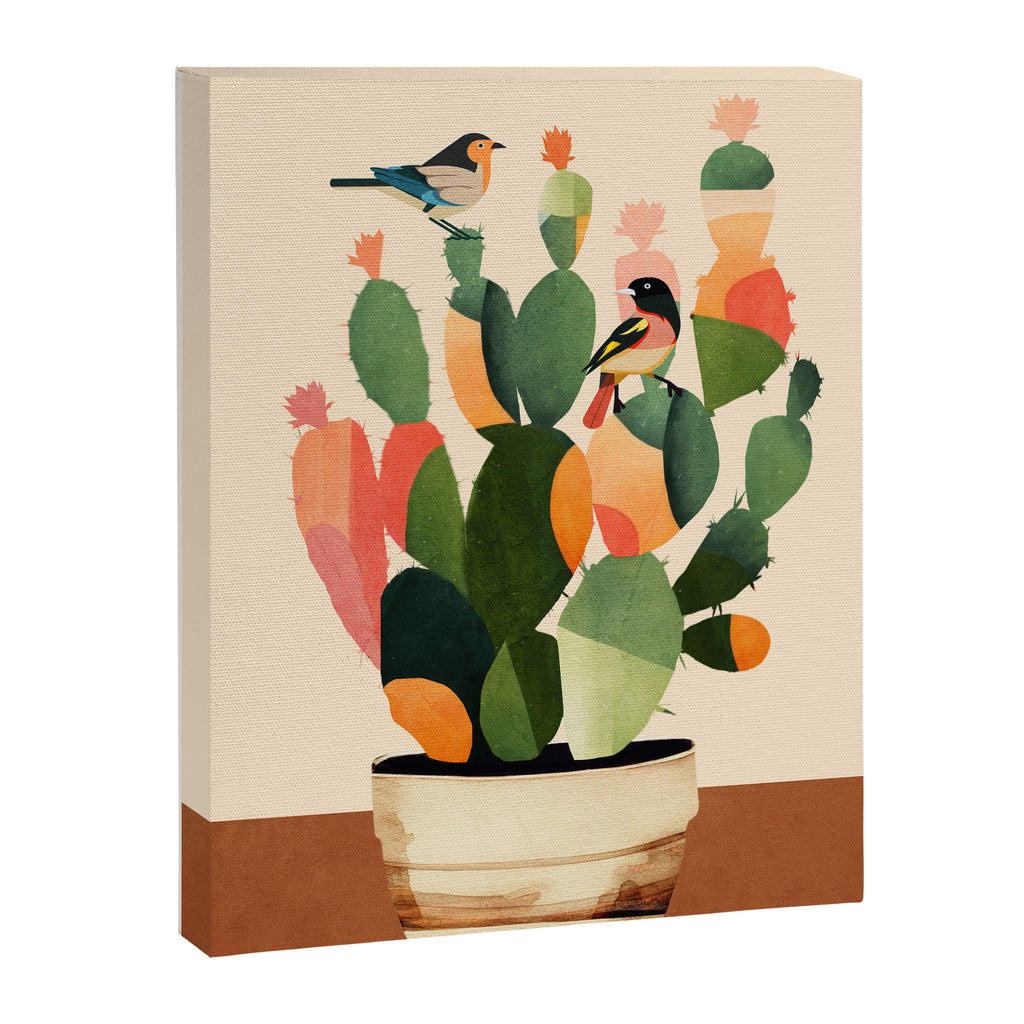 Cactus & Birds 1 Canvas Print Gallery Image 6
