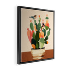 Cactus & Birds 1 Framed Canvas Print Gallery Image 2