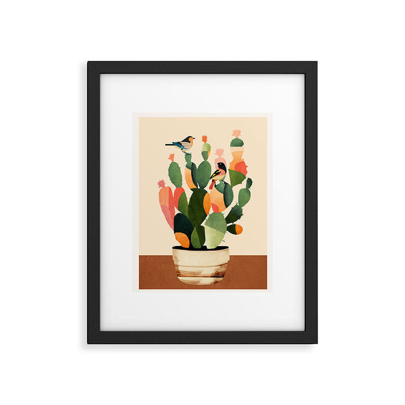 Cactus & Birds 1 Framed Art Print Gallery Image 5