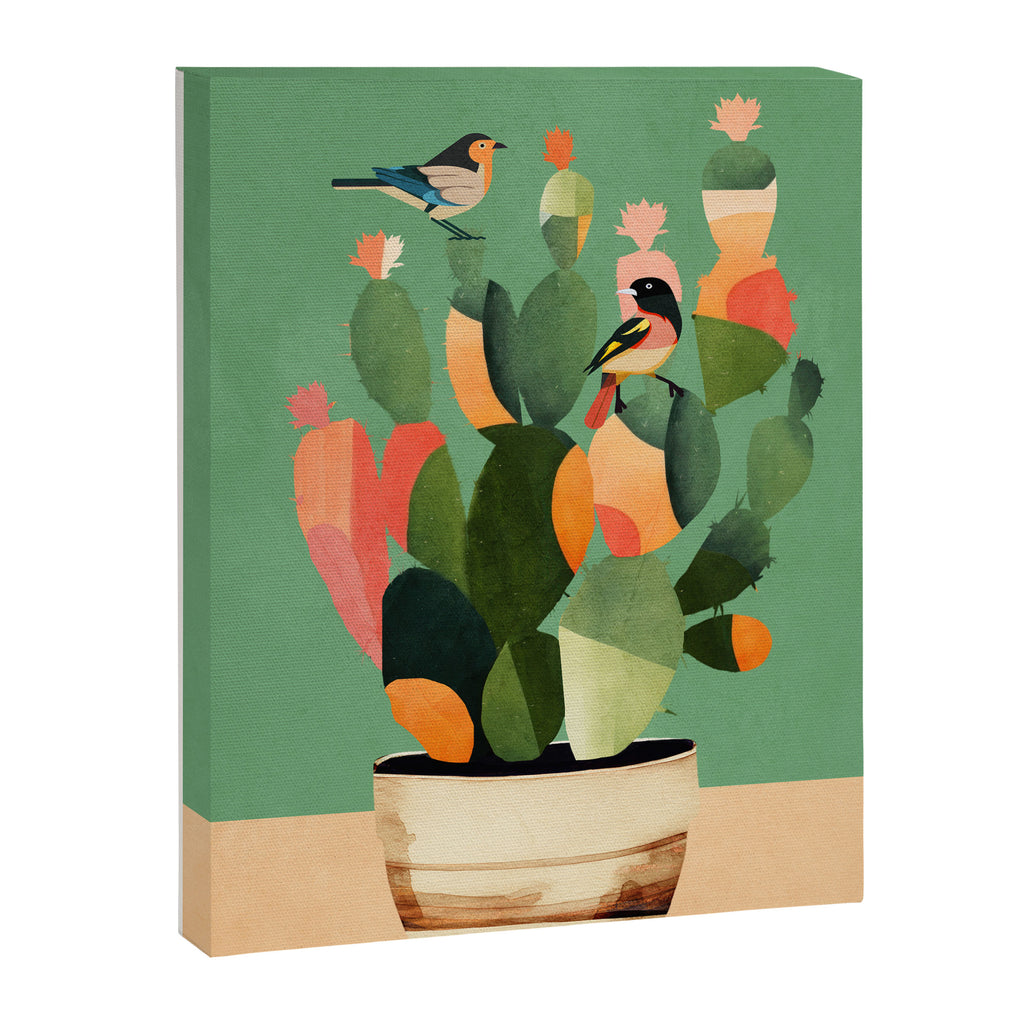 Cactus & Birds 3 Canvas Print Gallery Image 6