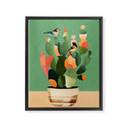 Cactus & Birds 3 Framed Canvas Print Gallery Image 6