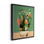 Cactus & Birds 3 Framed Canvas Print Gallery Image 2