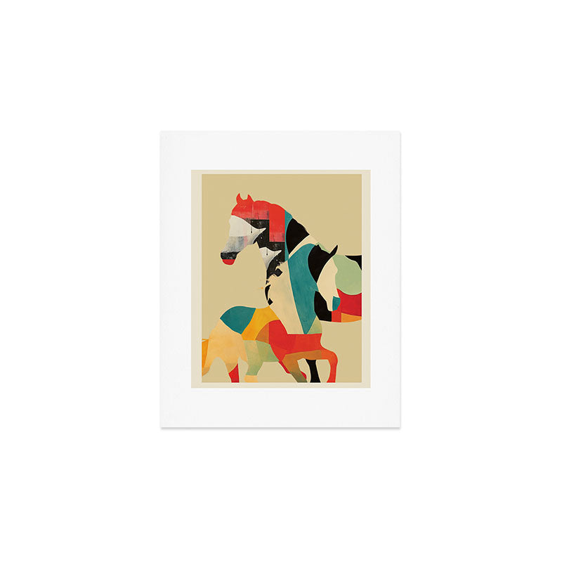 Colorful Abstract Horses 1 Art Print Gallery Image 1